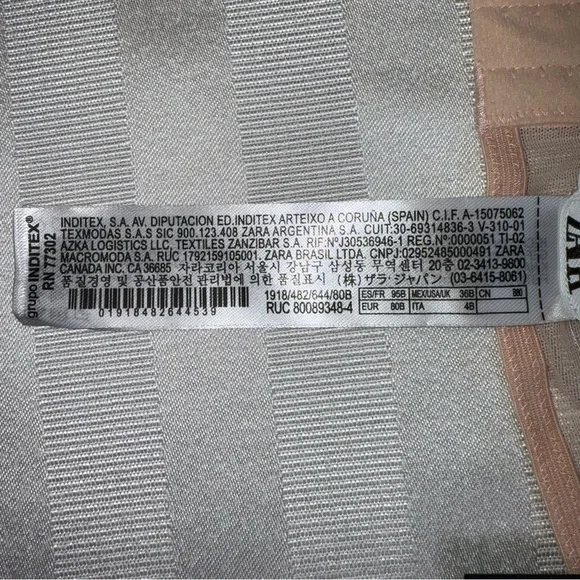 Zara Lingerie Wired Lace Bra Peach Sz Small NWT - Picture 6 of 6